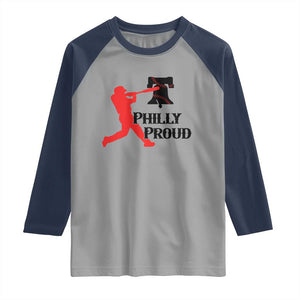 Baseball Lover Raglan Shirt Vintage Liberty Bell Philly Proud TS12 Sport Gray Navy Print Your Wear