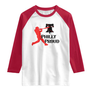 Baseball Lover Raglan Shirt Vintage Liberty Bell Philly Proud TS12 White Red Print Your Wear