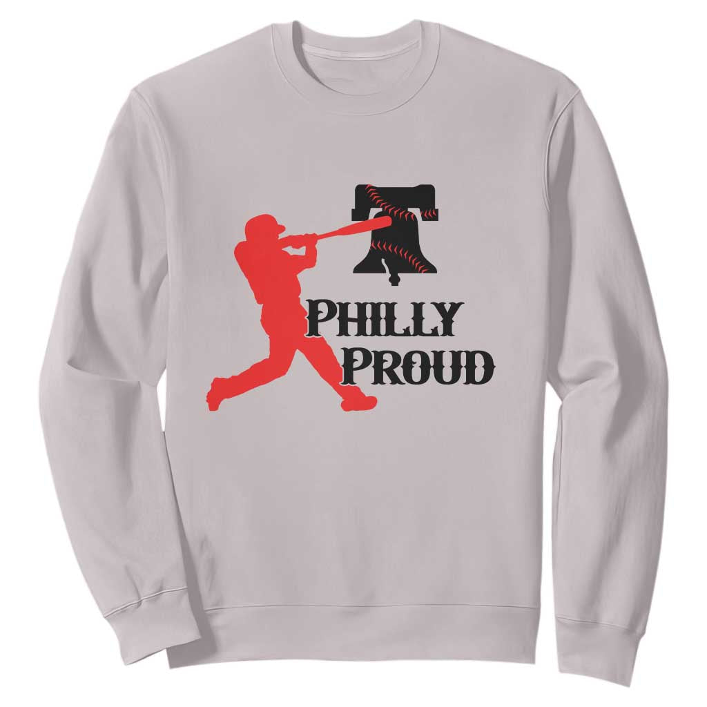 Baseball Lover Sweatshirt Vintage Liberty Bell Philly Proud TS12 Ice Gray Print Your Wear
