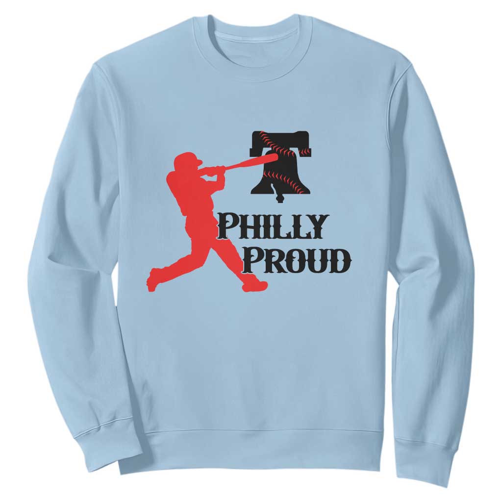 Baseball Lover Sweatshirt Vintage Liberty Bell Philly Proud TS12 Light Blue Print Your Wear