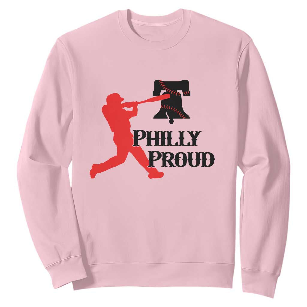 Baseball Lover Sweatshirt Vintage Liberty Bell Philly Proud TS12 Light Pink Print Your Wear