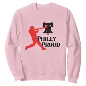 Baseball Lover Sweatshirt Vintage Liberty Bell Philly Proud TS12 Light Pink Print Your Wear