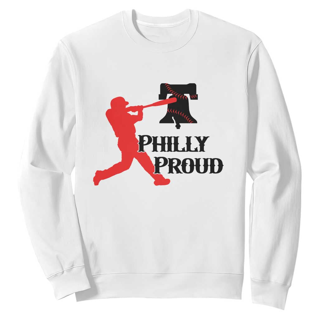 Baseball Lover Sweatshirt Vintage Liberty Bell Philly Proud TS12 White Print Your Wear