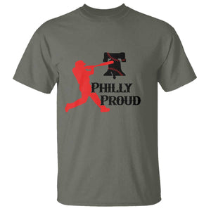 Baseball Lover T Shirt Vintage Liberty Bell Philly Proud TS12 Military Green Print Your Wear