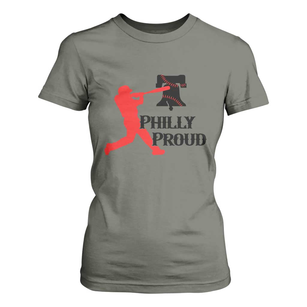 Baseball Lover T Shirt For Women Vintage Liberty Bell Philly Proud TS12 Military Green Print Your Wear