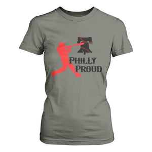 Baseball Lover T Shirt For Women Vintage Liberty Bell Philly Proud TS12 Military Green Print Your Wear