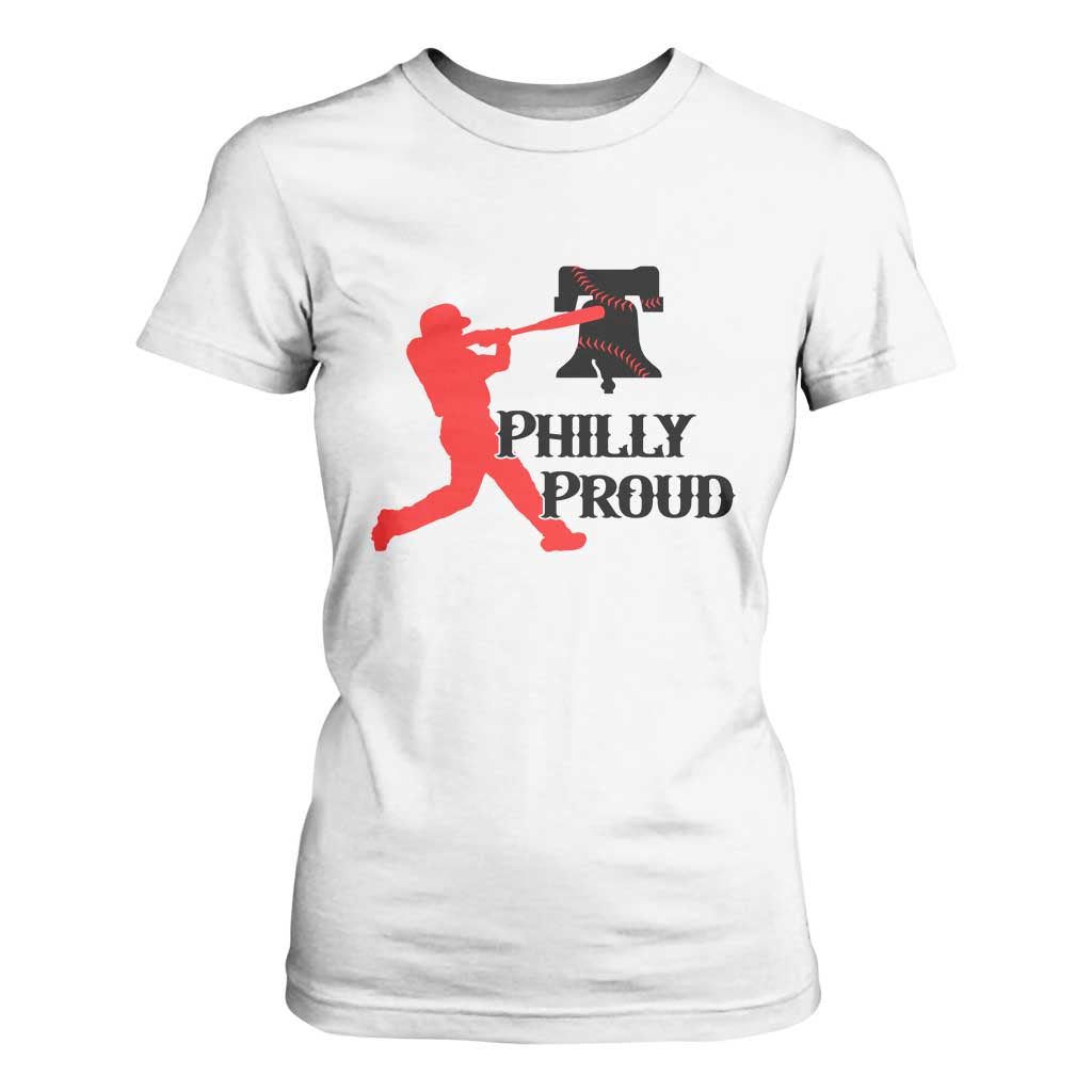 Baseball Lover T Shirt For Women Vintage Liberty Bell Philly Proud TS12 White Print Your Wear