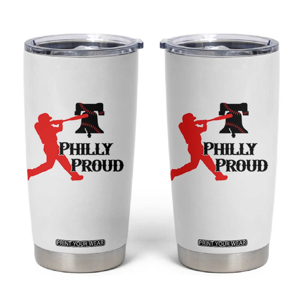 Baseball Lover Tumbler Cup Vintage Liberty Bell Philly Proud TS12 White Print Your Wear
