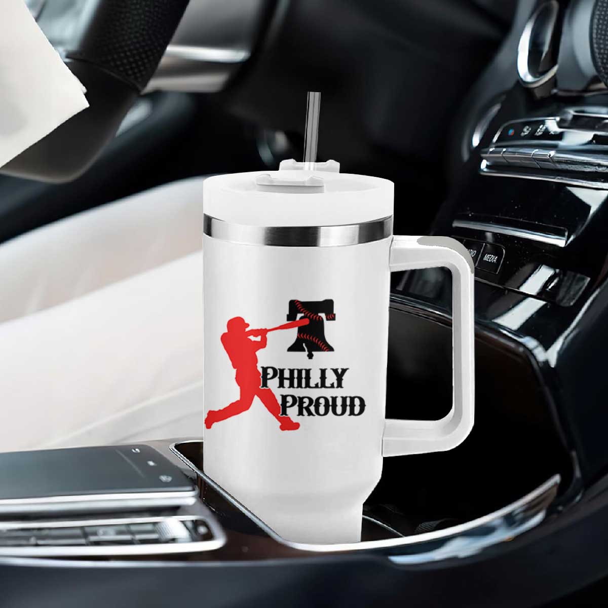 Baseball Lover Tumbler With Handle Vintage Liberty Bell Philly Proud TS12 Print Your Wear