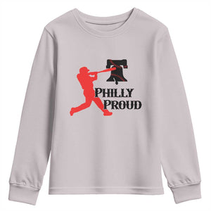 Baseball Lover Youth Sweatshirt Vintage Liberty Bell Philly Proud TS12 Ice Gray Print Your Wear