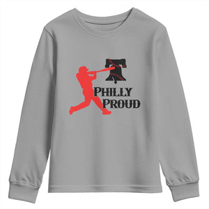 Baseball Lover Youth Sweatshirt Vintage Liberty Bell Philly Proud TS12 Sport Gray Print Your Wear
