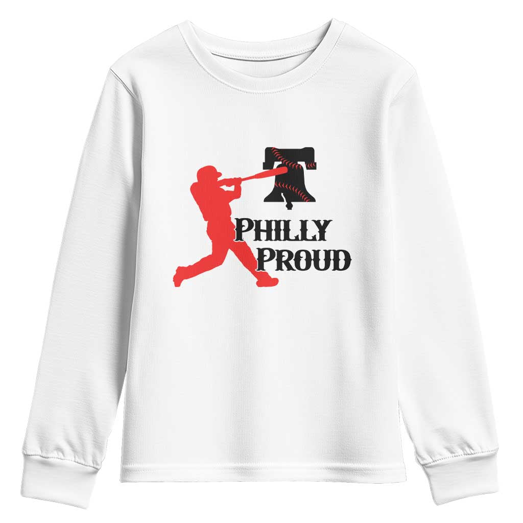 Baseball Lover Youth Sweatshirt Vintage Liberty Bell Philly Proud TS12 White Print Your Wear