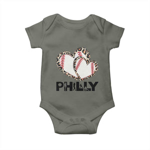 Funny Vintage Philly Baseball Baby Onesie Sport Humor Gift TS12 Military Green Print Your Wear