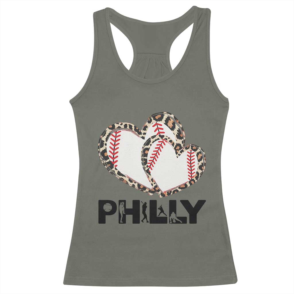 Funny Vintage Philly Baseball Racerback Tank Top Sport Humor Gift TS12 Military Green Print Your Wear
