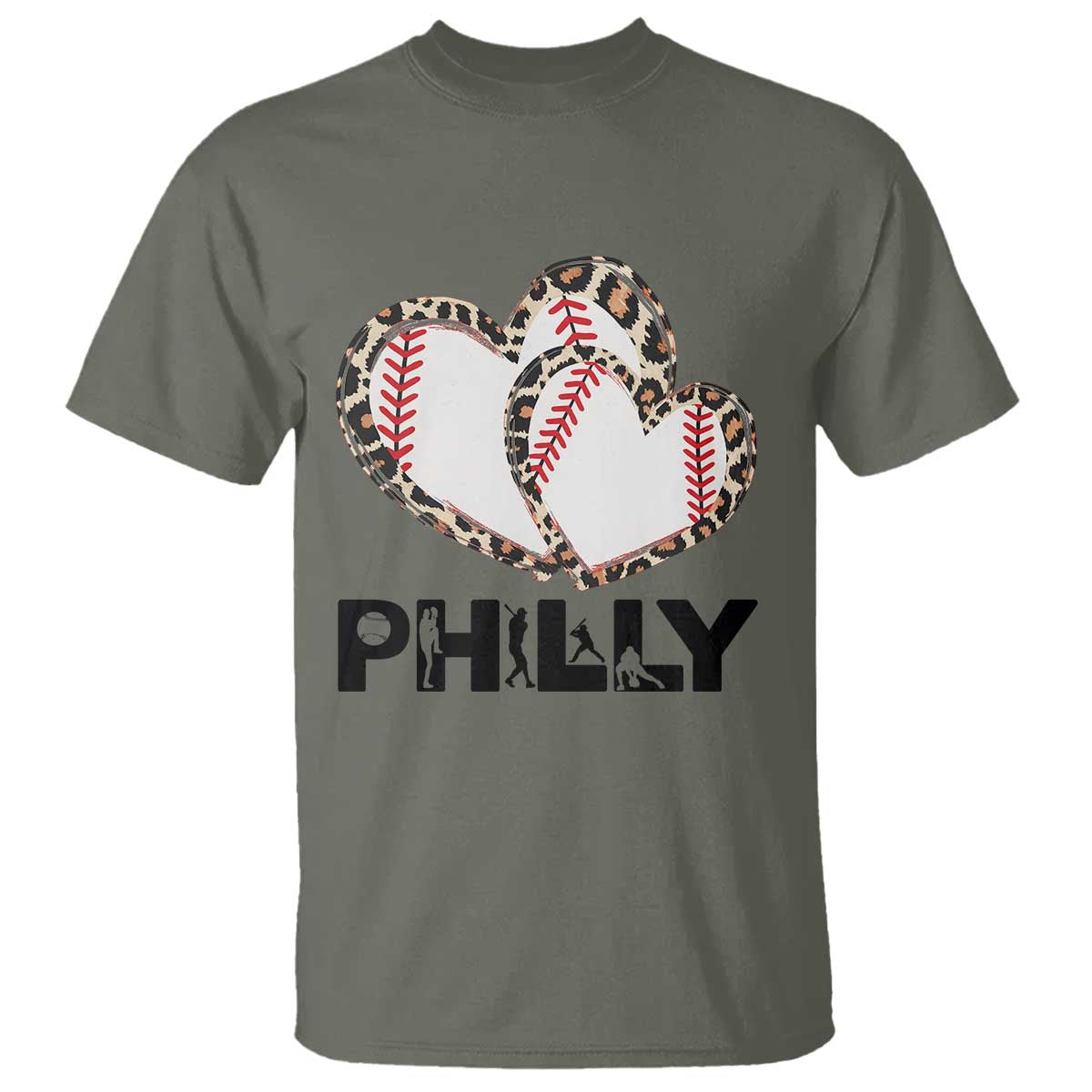 Funny Vintage Philly Baseball T Shirt Sport Humor Gift TS12 Military Green Print Your Wear