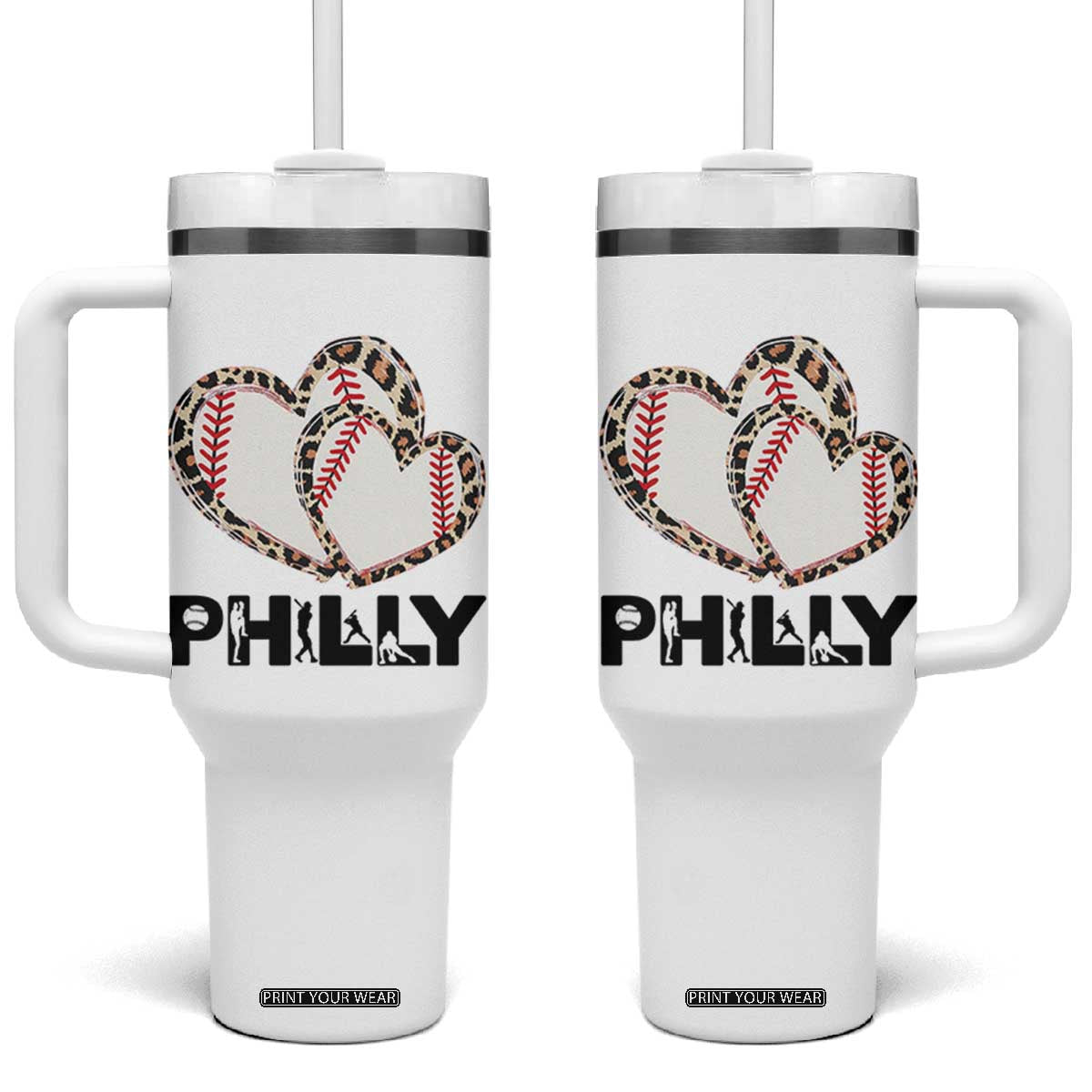Funny Vintage Philly Baseball Tumbler With Handle Sport Humor Gift TS12 One Size: 40 oz White Print Your Wear