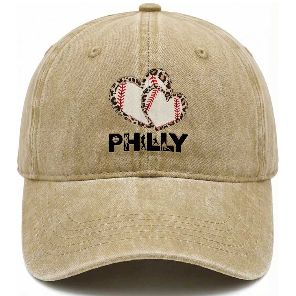Funny Vintage Philly Baseball Washed Cotton Baseball Cap Sport Humor Gift TS12 Washed Cap Universal Fit Khaki Print Your Wear