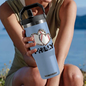 Funny Vintage Philly Baseball Flip Straw Tumbler Sport Humor Gift TS12 One Size: 30 oz Light Blue Print Your Wear