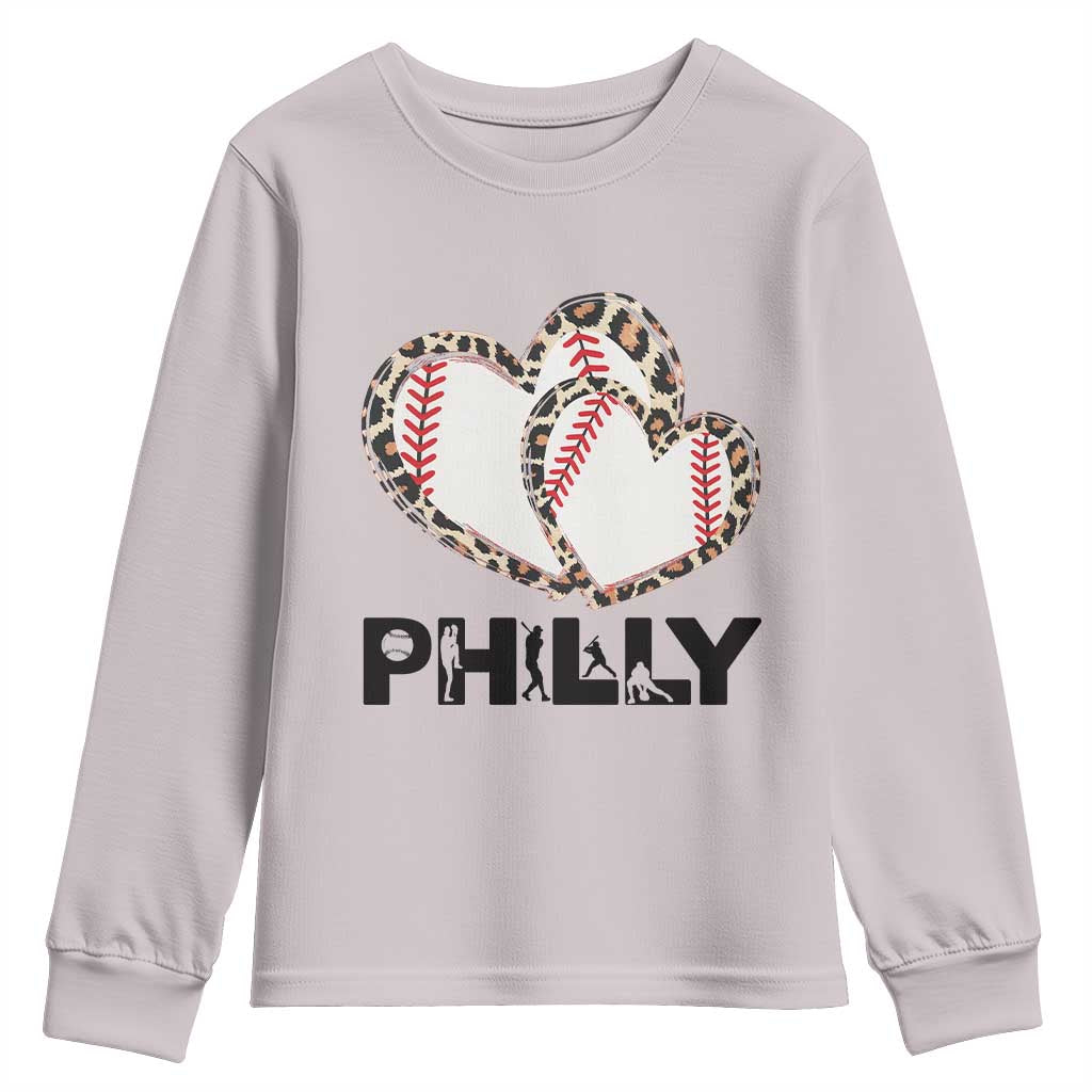 Funny Vintage Philly Baseball Youth Sweatshirt Sport Humor Gift TS12 Ice Gray Print Your Wear