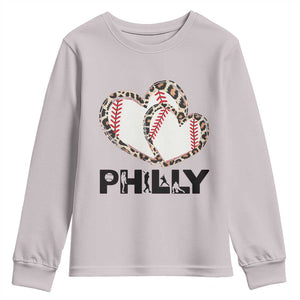 Funny Vintage Philly Baseball Youth Sweatshirt Sport Humor Gift TS12 Ice Gray Print Your Wear