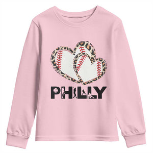 Funny Vintage Philly Baseball Youth Sweatshirt Sport Humor Gift TS12 Light Pink Print Your Wear