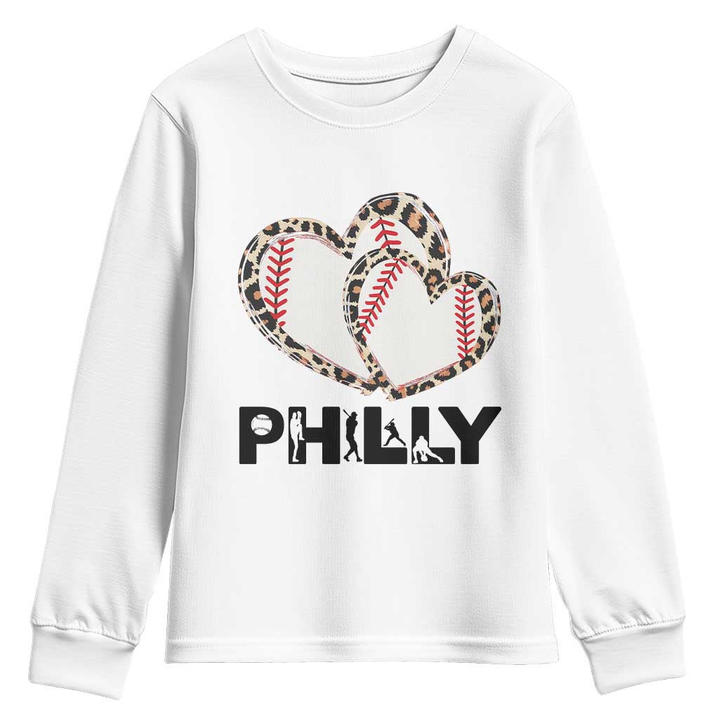 Funny Vintage Philly Baseball Youth Sweatshirt Sport Humor Gift TS12 White Print Your Wear