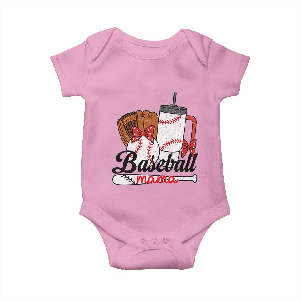 Baseball Mama Baby Onesie Funny Sports Mom Life Lover TS12 Light Pink Print Your Wear