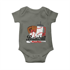 Baseball Mama Baby Onesie Funny Sports Mom Life Lover TS12 Military Green Print Your Wear