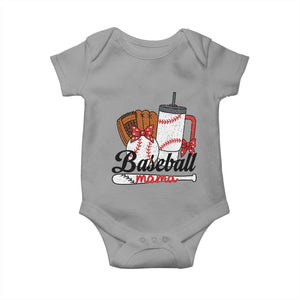 Baseball Mama Baby Onesie Funny Sports Mom Life Lover TS12 Sport Gray Print Your Wear