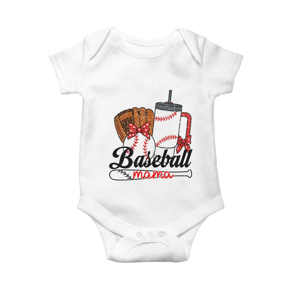 Baseball Mama Baby Onesie Funny Sports Mom Life Lover TS12 White Print Your Wear