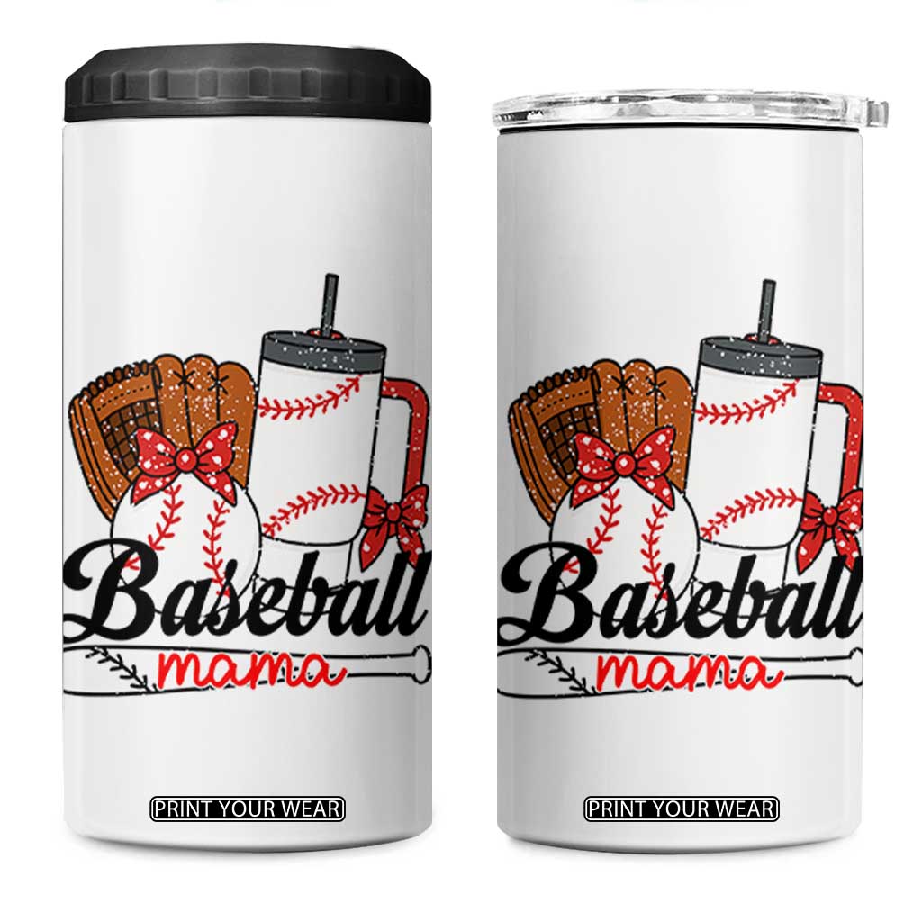 Baseball Mama 4 in 1 Can Cooler Tumbler Funny Sports Mom Life Lover TS12 One Size: 16 oz White Print Your Wear