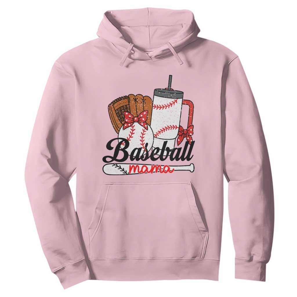 Baseball Mama Hoodie Funny Sports Mom Life Lover TS12 Light Pink Print Your Wear