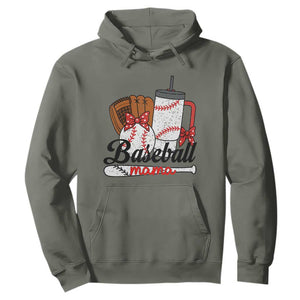 Baseball Mama Hoodie Funny Sports Mom Life Lover TS12 Military Green Print Your Wear