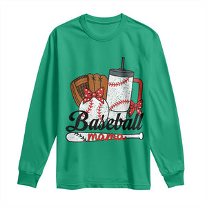 Baseball Mama Long Sleeve Shirt Funny Sports Mom Life Lover TS12 Irish Green Print Your Wear