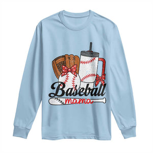 Baseball Mama Long Sleeve Shirt Funny Sports Mom Life Lover TS12 Light Blue Print Your Wear