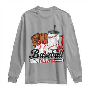 Baseball Mama Long Sleeve Shirt Funny Sports Mom Life Lover TS12 Sport Gray Print Your Wear