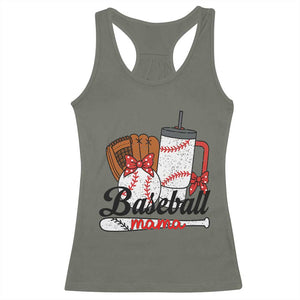 Baseball Mama Racerback Tank Top Funny Sports Mom Life Lover TS12 Military Green Print Your Wear
