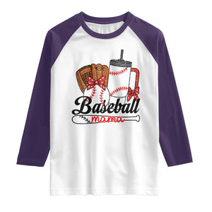 Baseball Mama Raglan Shirt Funny Sports Mom Life Lover TS12 White Purple Print Your Wear