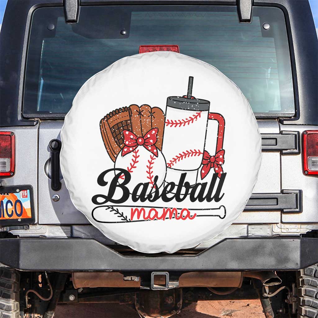 Baseball Mama Spare Tire Cover Funny Sports Mom Life Lover TS12 No hole White Print Your Wear