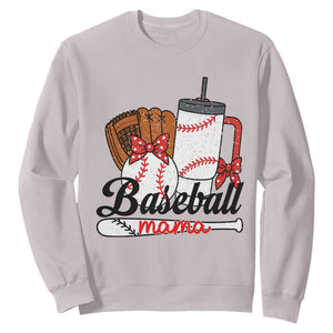 Baseball Mama Sweatshirt Funny Sports Mom Life Lover TS12 Ice Gray Print Your Wear