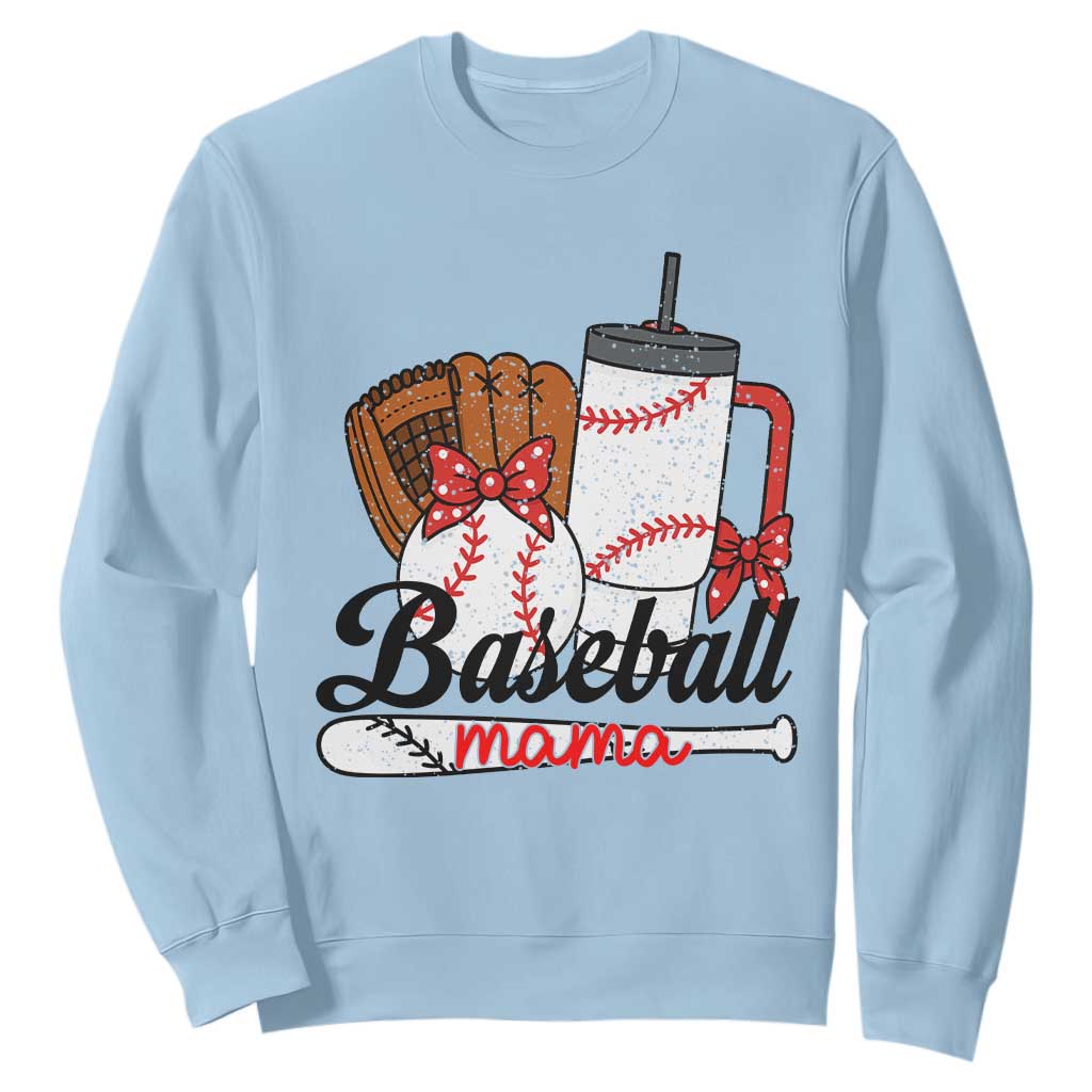 Baseball Mama Sweatshirt Funny Sports Mom Life Lover TS12 Light Blue Print Your Wear