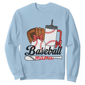 Baseball Mama Sweatshirt Funny Sports Mom Life Lover TS12 Light Blue Print Your Wear