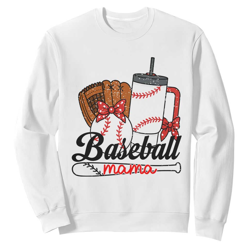 Baseball Mama Sweatshirt Funny Sports Mom Life Lover TS12 White Print Your Wear