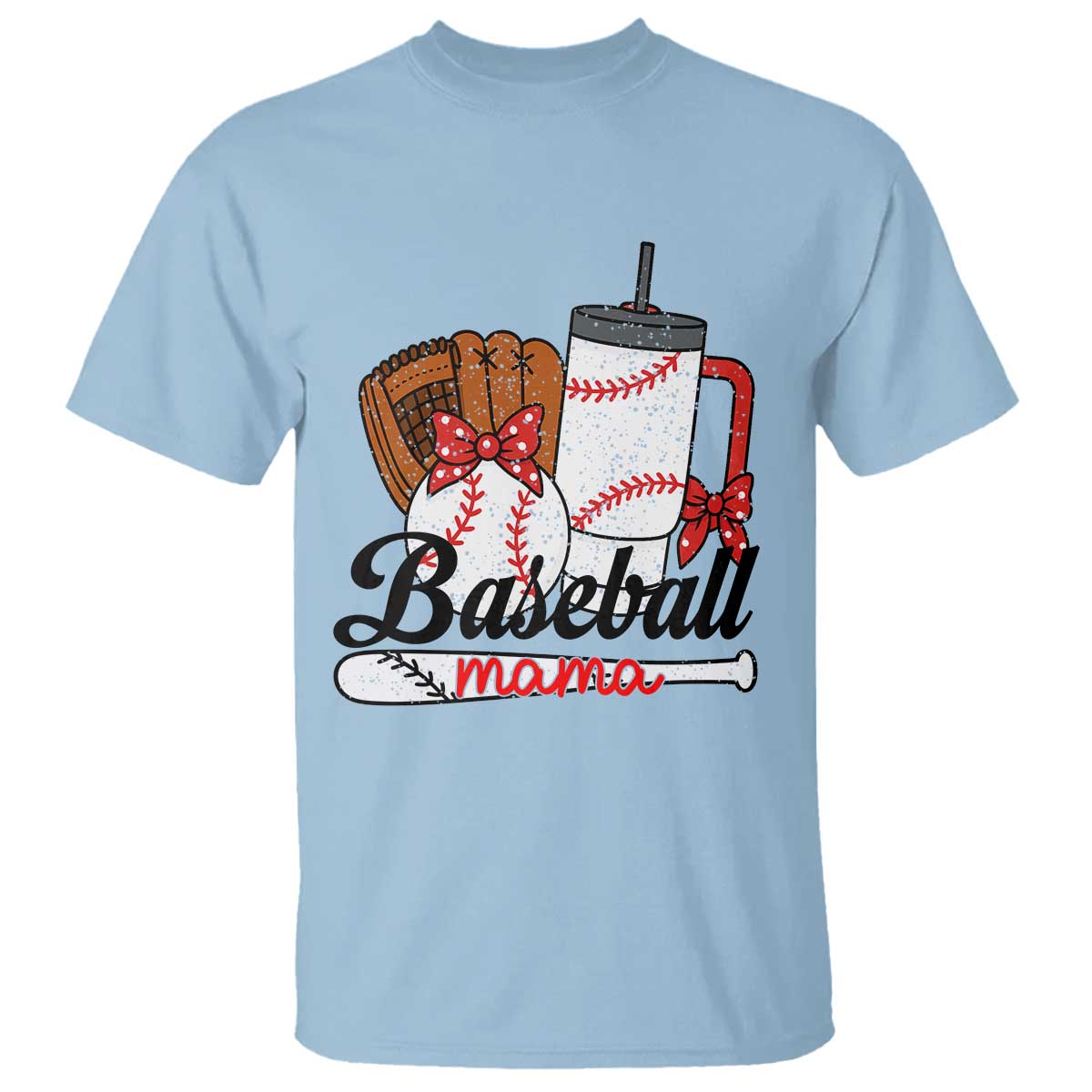 Baseball Mama T Shirt Funny Sports Mom Life Lover TS12 Light Blue Print Your Wear