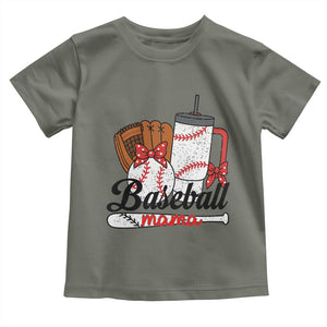 Baseball Mama Toddler T Shirt Funny Sports Mom Life Lover TS12 Military Green Print Your Wear