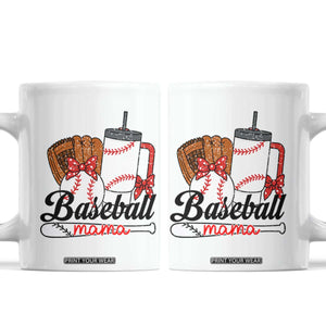 Baseball Mama Coffee Mug Funny Sports Mom Life Lover TS12 White Print Your Wear