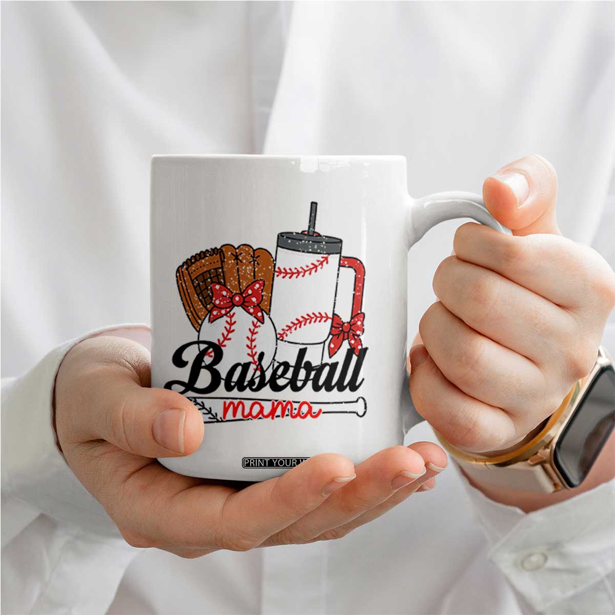 Baseball Mama Coffee Mug Funny Sports Mom Life Lover TS12 Print Your Wear