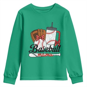 Baseball Mama Youth Sweatshirt Funny Sports Mom Life Lover TS12 Irish Green Print Your Wear