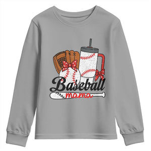 Baseball Mama Youth Sweatshirt Funny Sports Mom Life Lover TS12 Sport Gray Print Your Wear