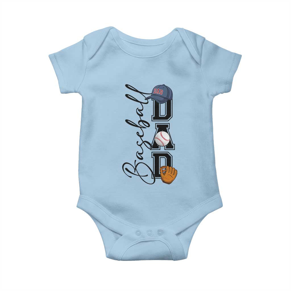 Baseball Dad Baby Onesie Funny Sports Papa Life Lover TS12 Light Blue Print Your Wear